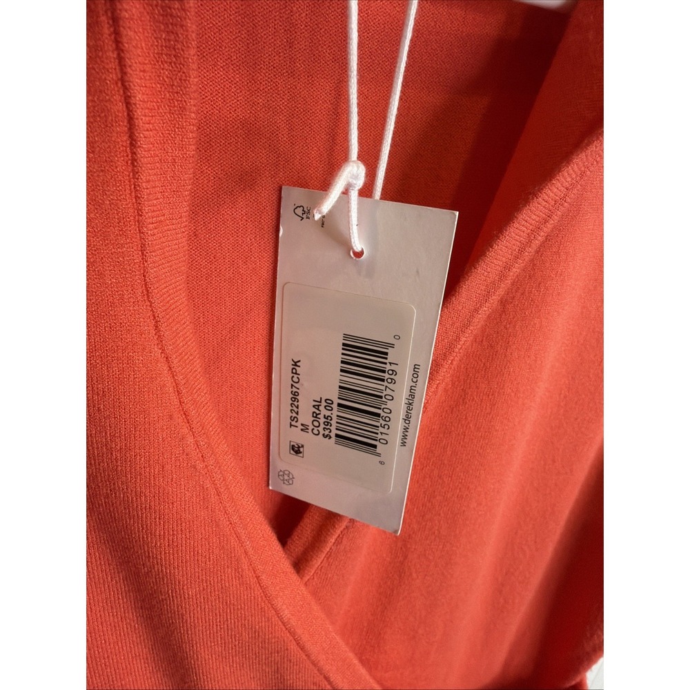 Derek Lam 10 Crosby Raylen Twist Short Sleeve Orange Sweater Dress Size Medium - Picture 7 of 10